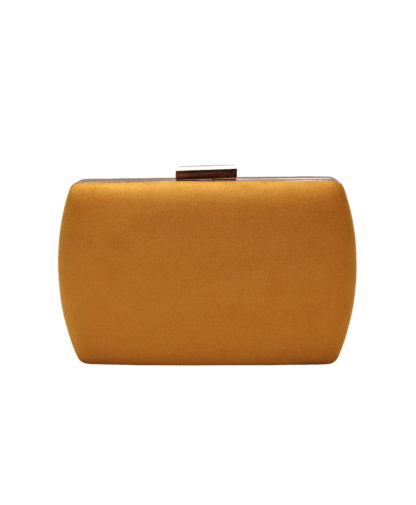 Clutch ovalado mostaza y oro