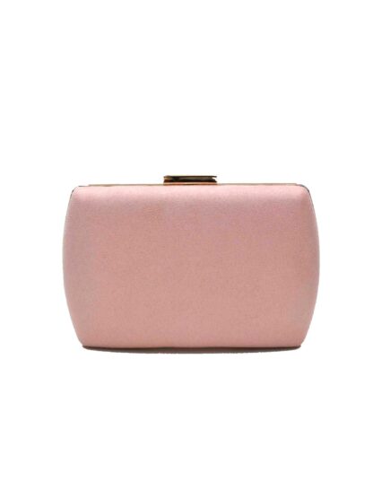 Clutch ovalado nude y oro