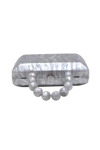 Clutch nácar gris plata asa - Imagen 2