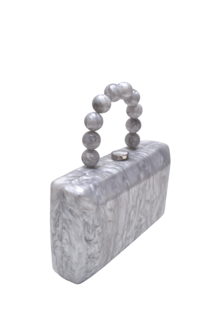 Clutch nácar gris plata asa - Imagen 3