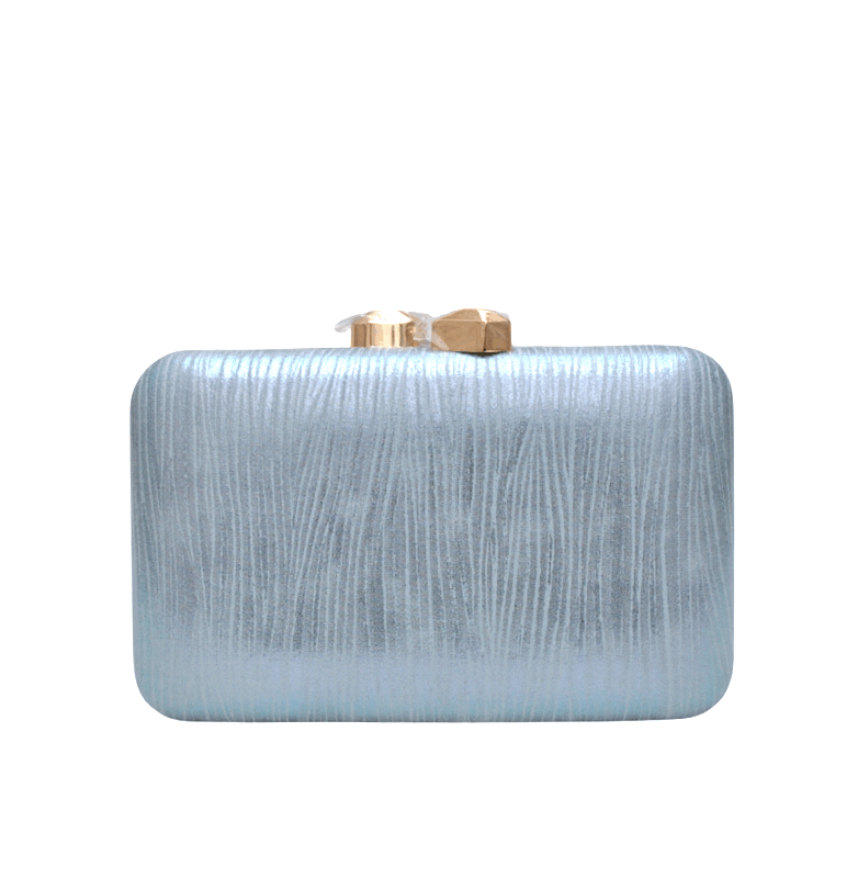 Clutch azul claro metalizado