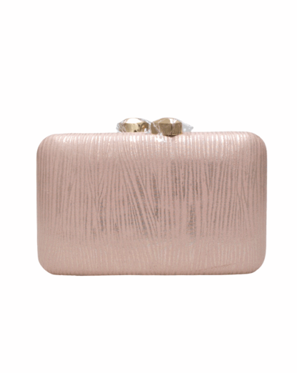 Clutch oro rosa metalizado