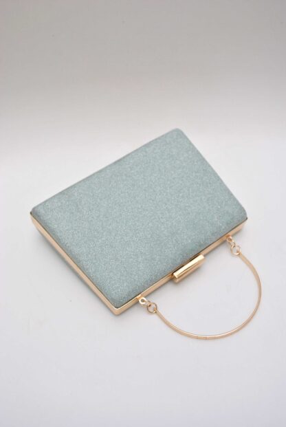 Clutch brillo verde agua - Imagen 3
