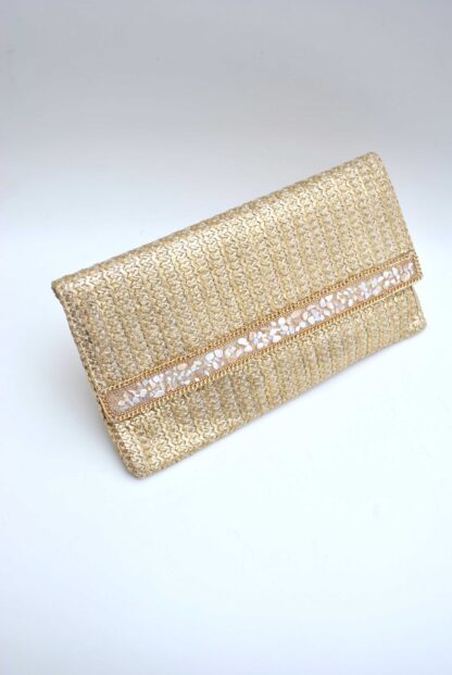 Cartera dorada con piedras - Imagen 3