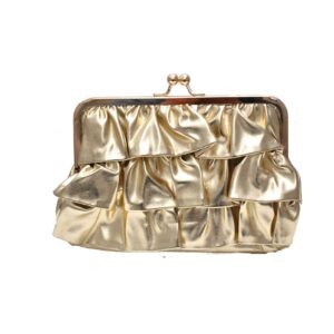 Cartera dorada volantes