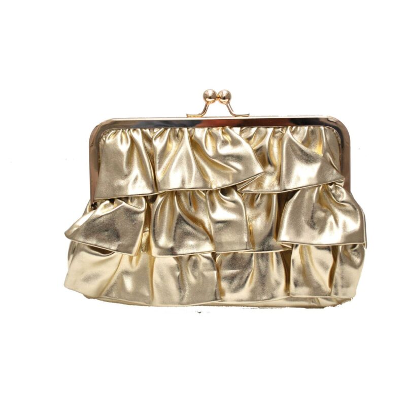 Cartera dorada volantes