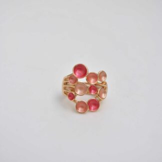 Anillo elástico nude y coral