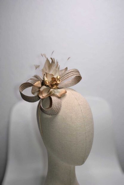 Diadema tocado champagne - Imagen 2