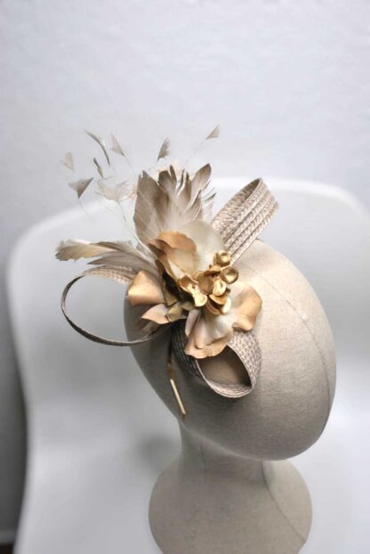 Diadema tocado champagne - Imagen 4
