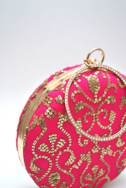 Clutch redondo fucsia - Imagen 4