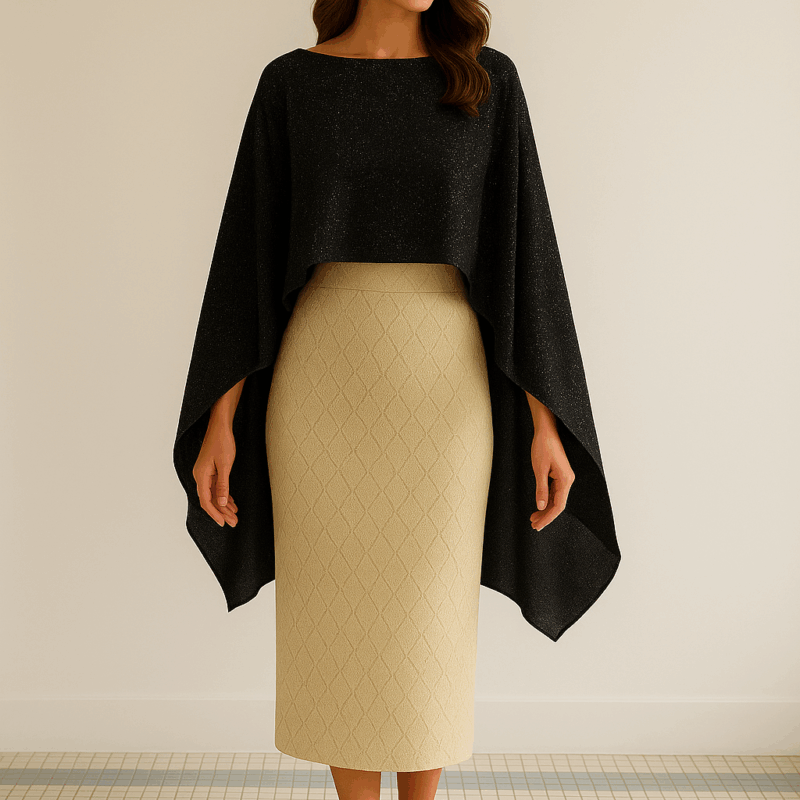 Capa gasa negra brillo plata