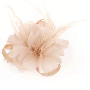 Flor tocado beige taupé