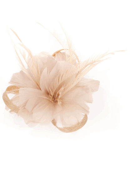 Flor tocado beige taupé