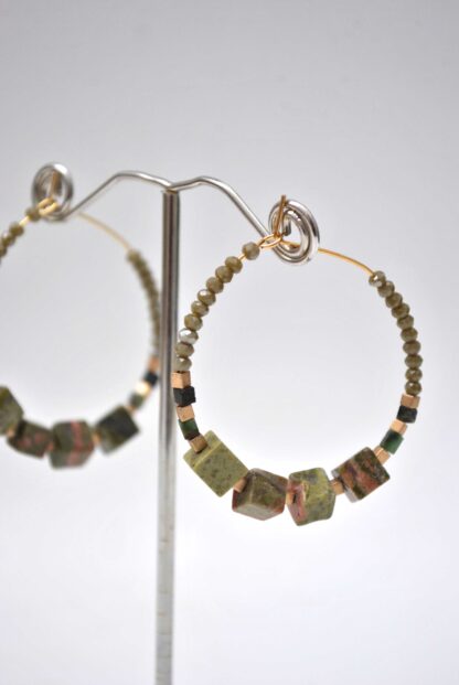 Aros verdes piedras - Imagen 2