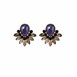 Pendientes hojas cristal morado