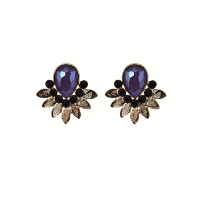 Pendientes hojas cristal morado