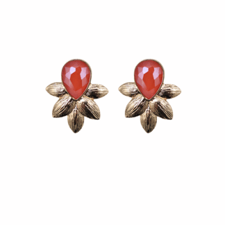 Pendientes hojas lágrima naranja