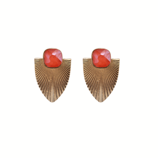 Pendientes naranjas y dorados