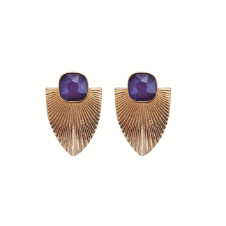 Pendientes morados y dorados