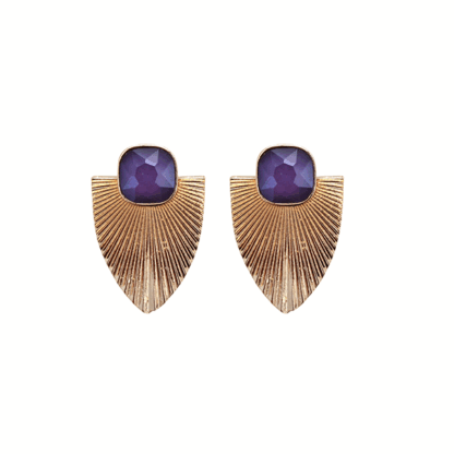 Pendientes morados y dorados