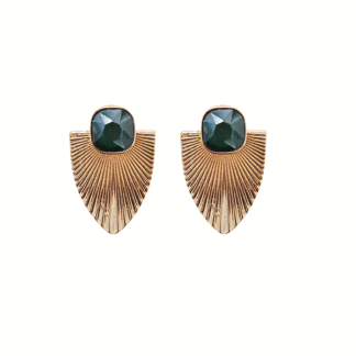 Pendientes verdes y dorados