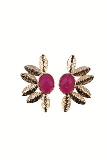 Pendientes rosas y dorados