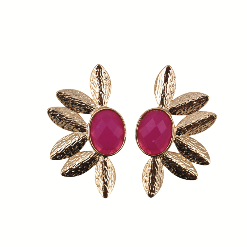 Pendientes rosas y dorados