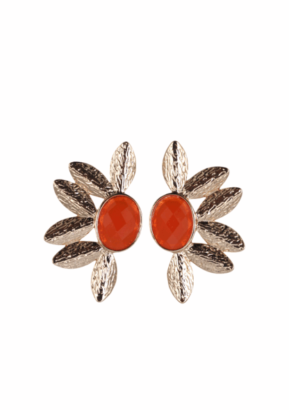 Pendientes naranjas y dorados