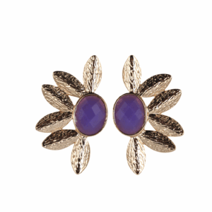 Pendientes morados y dorados