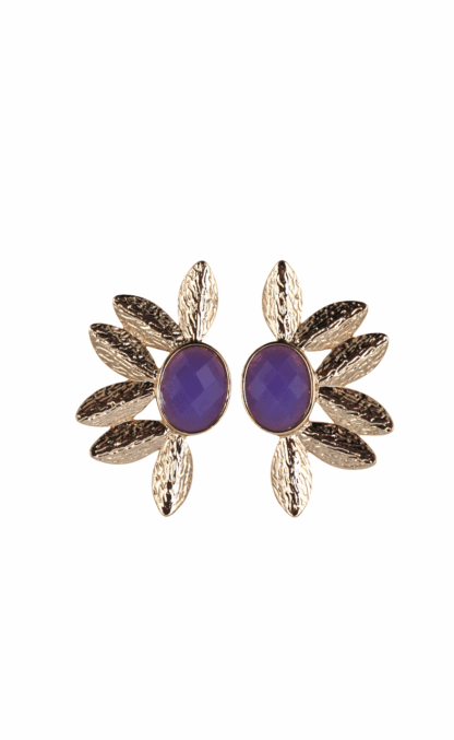 Pendientes morados y dorados