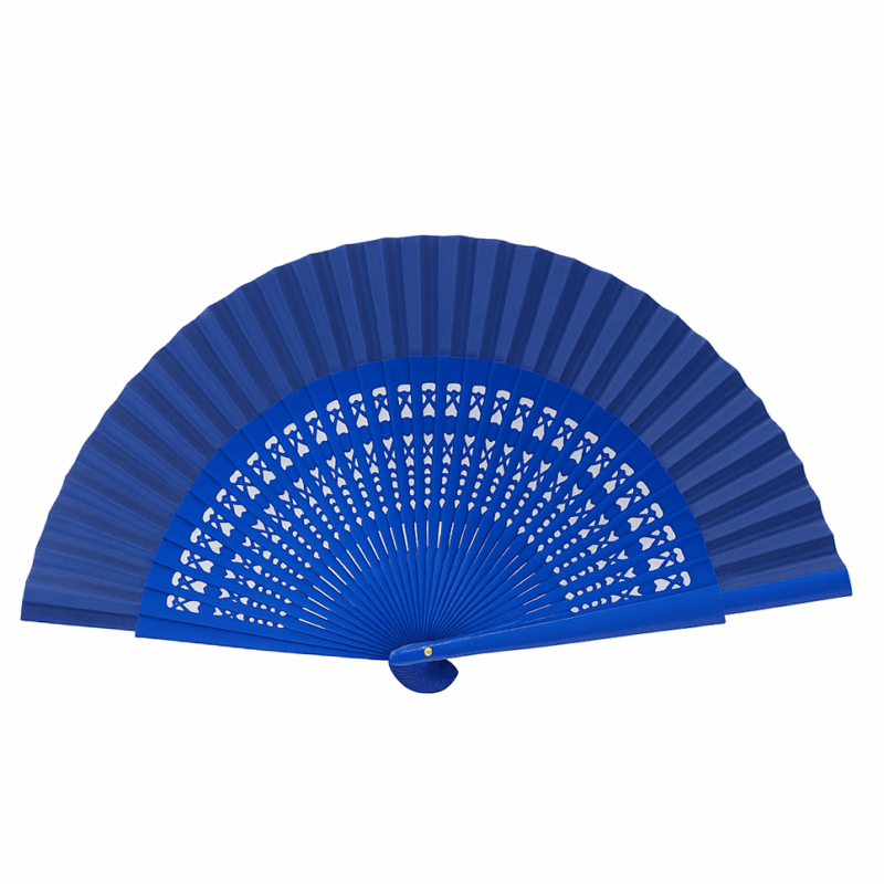 Abanico madera azul klein