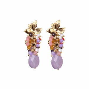 Pendientes multi lágrima violeta