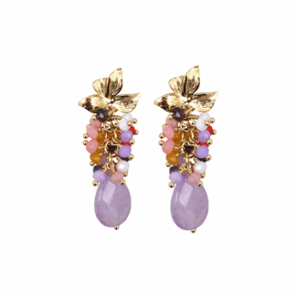 Pendientes multi lágrima violeta
