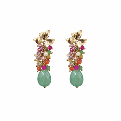 Pendientes multi lágrima aguamarina