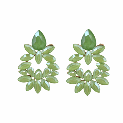 Pendientes verdes diseño hoja