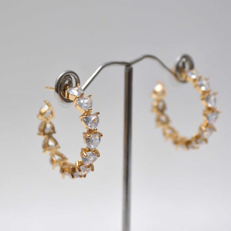 Aros dorados cristales