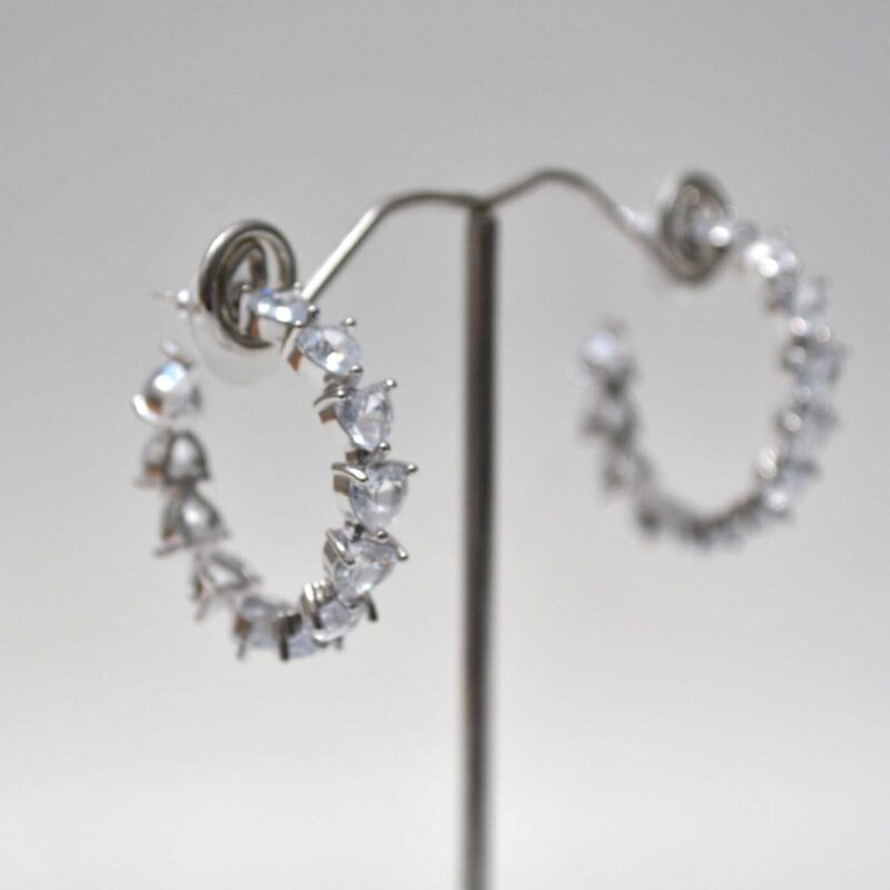 Aros plateados cristales