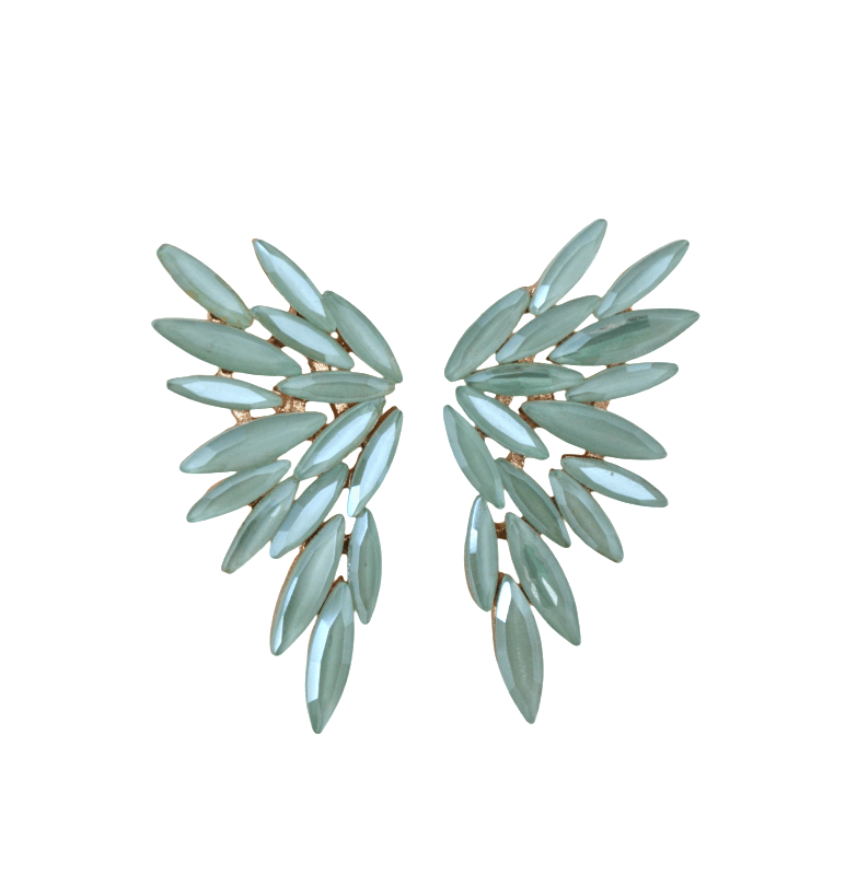 Pendientes verde mint cristal