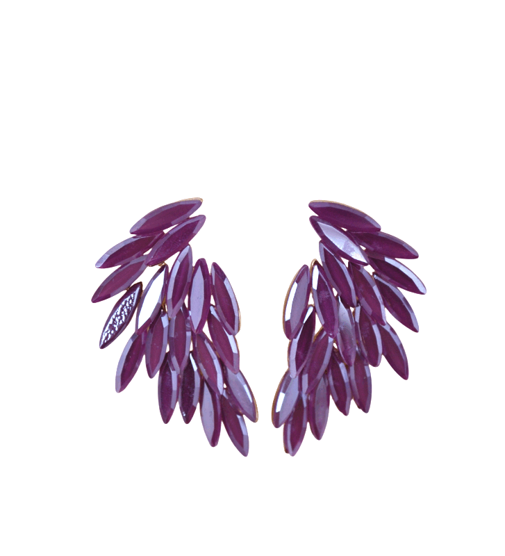 Pendientes berenjena cristal