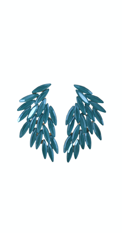 Pendientes azul petróleo cristal