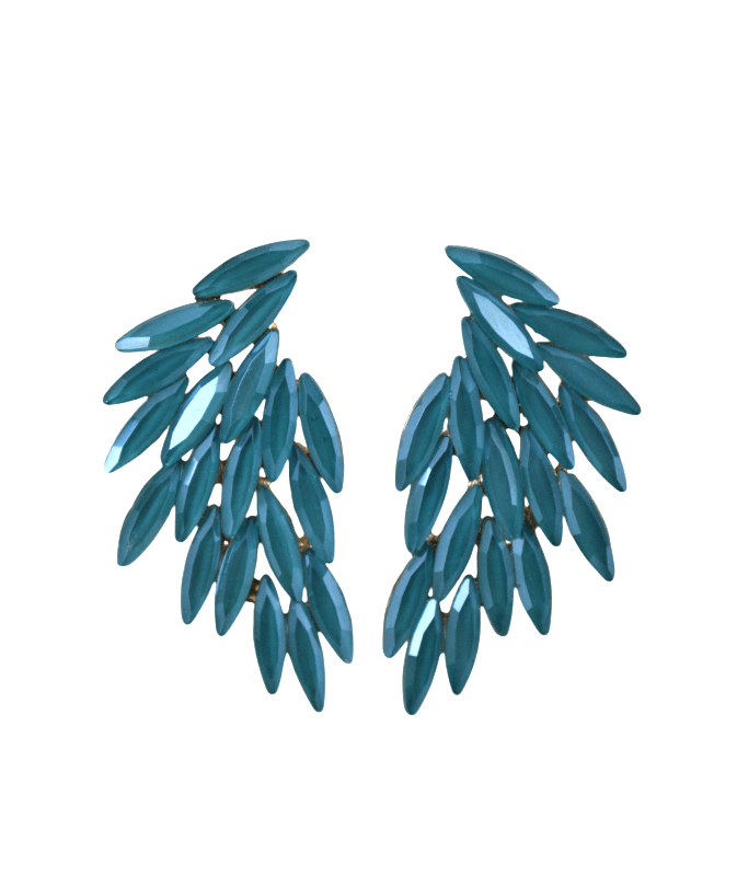 Pendientes azul petróleo cristal