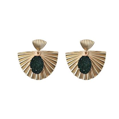 Pendientes dorados piedra verde