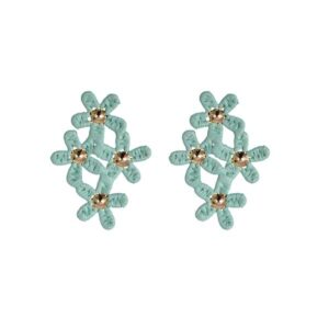 Pendientes hilos verde agua