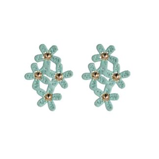 Pendientes hilos verde agua