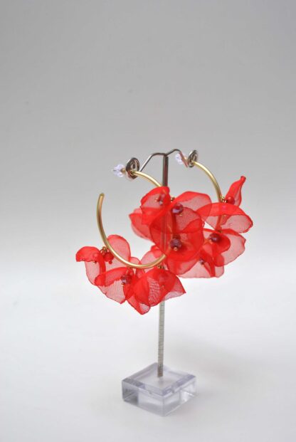 Aros rojos flores