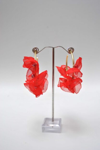 Aros rojos flores - Imagen 2