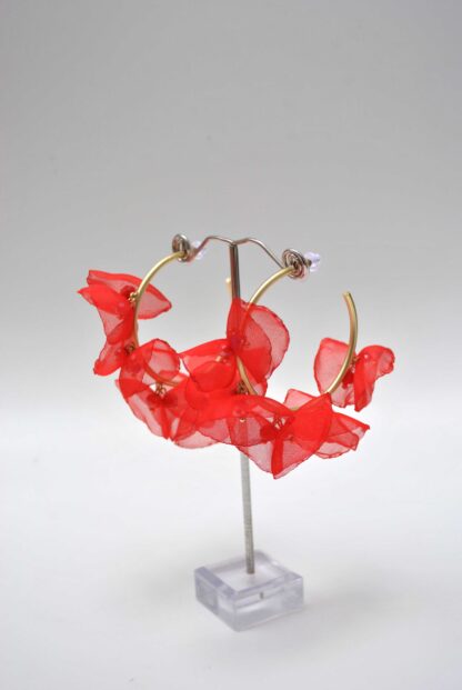 Aros rojos flores - Imagen 3