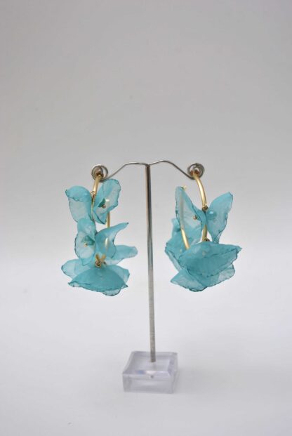 Aros flores aguamarina - Imagen 2