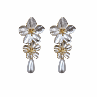 Pendientes flores perla