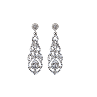 Pendientes plateados estilo antiguo